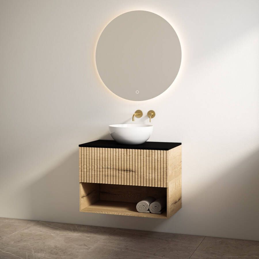 Best Design Badmeubelset Rigatti 78 cm Halifax + Mat Zwart Blad