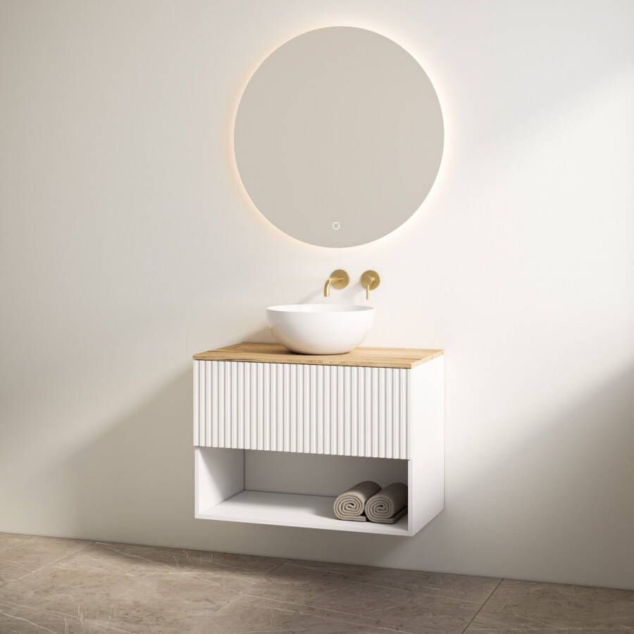 Best Design Badmeubelset Rigatti 78 cm Mat Wit + Halifax Blad