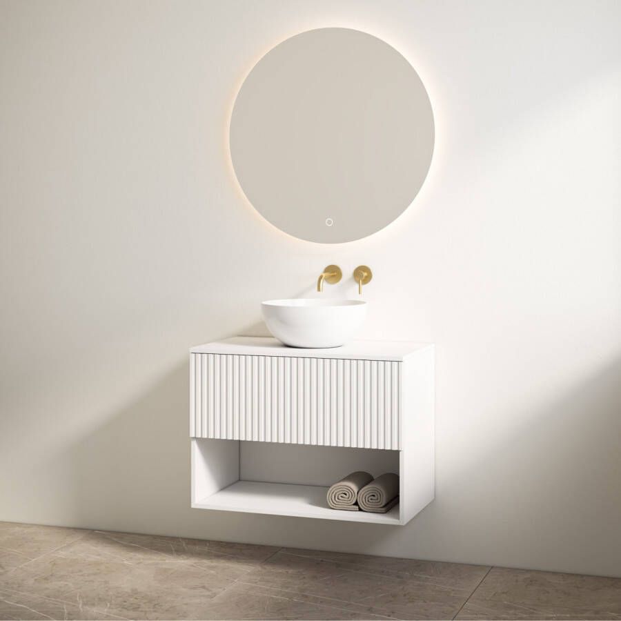 Best Design Badmeubelset Rigatti 78 cm Mat Wit + Mat Wit Blad