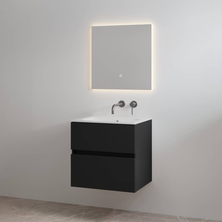 Best Design Badmeubelset zonder Kraangat Splash 60 cm Mat Zwart