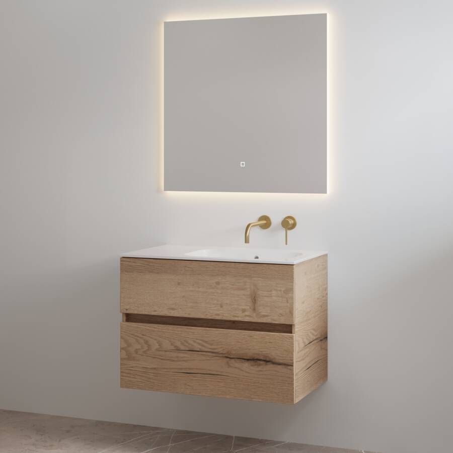 Best Design Badmeubelset zonder Kraangat Splash 80 cm Halifax Hout