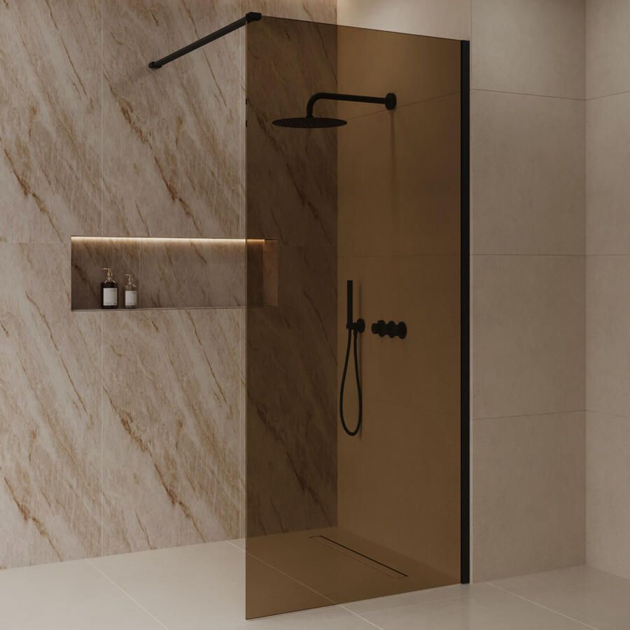 Best Design Inloopdouche Best-Design Dalis 100x200 cm Nero Amber