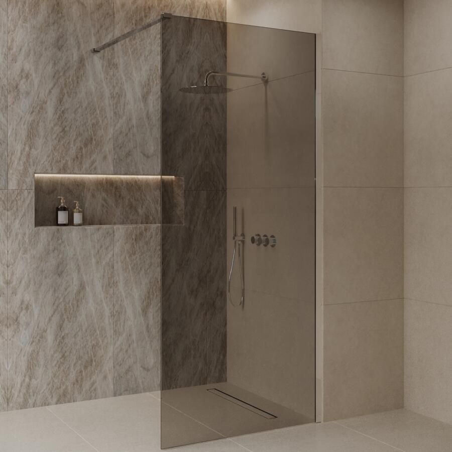 Best Design Inloopdouche Best-Design Dalis 100x200 cm Chroom Mocha