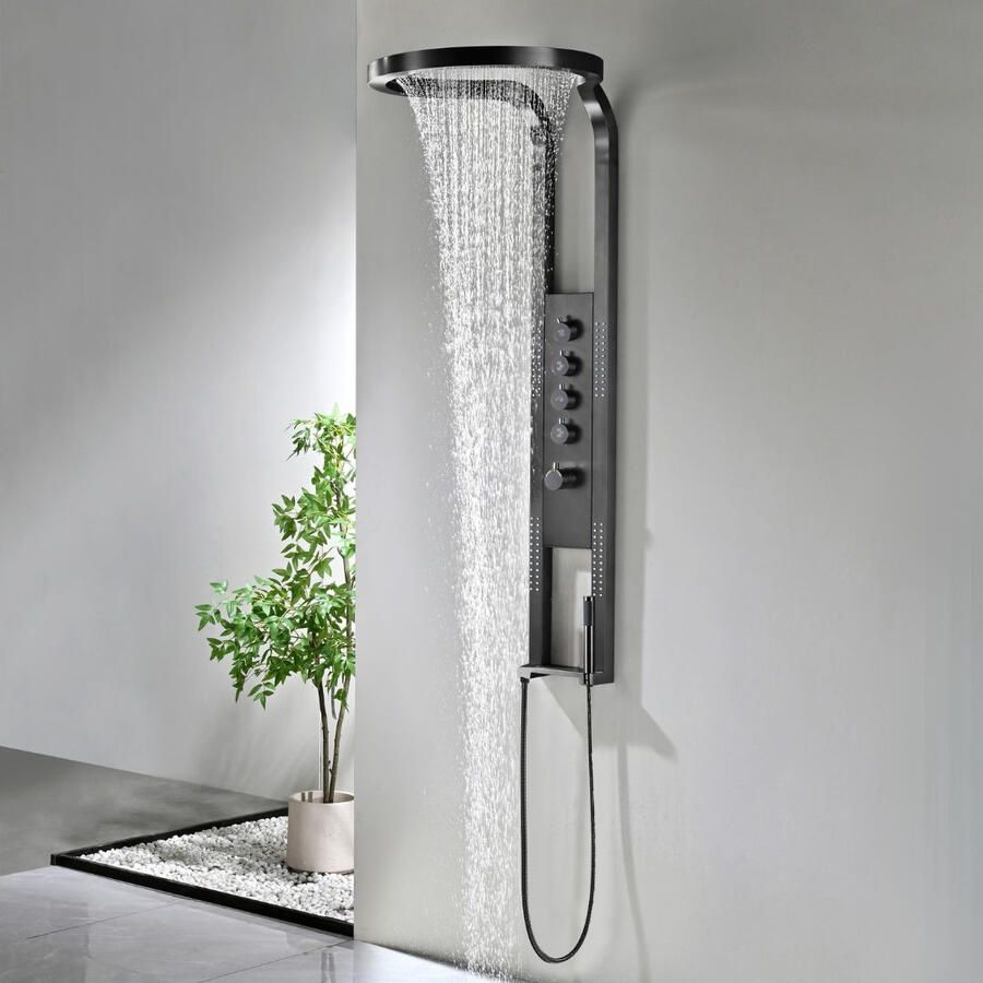 Best Design Thermostatische Douchepaneel Best-Design Future 144 cm Gunmetal