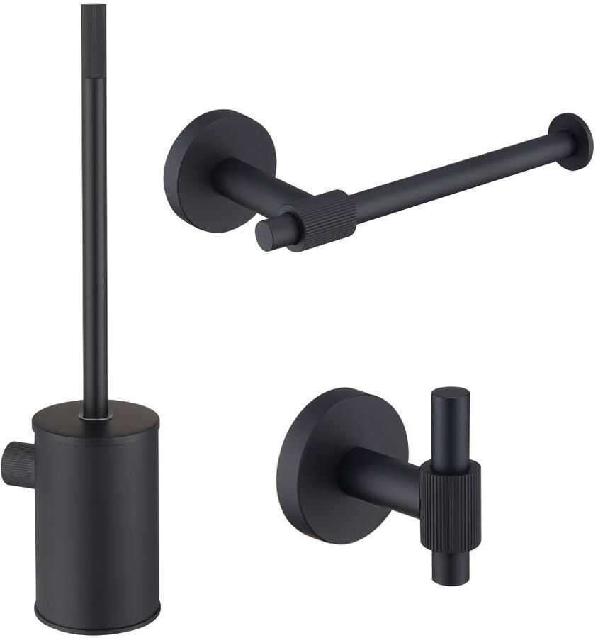 Best Design Toilet Accessoires Set Best-Design Nero Mat Zwart