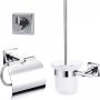 Best Design Viera toiletset met toiletborstelgarnituur closetrolhouder en handdoekhaak RVS hoogglans chroom 3862780 - Thumbnail 1
