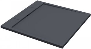 Best Design Douchebak Decent 100x100x3.5 cm Solid Surface Mat Zwart