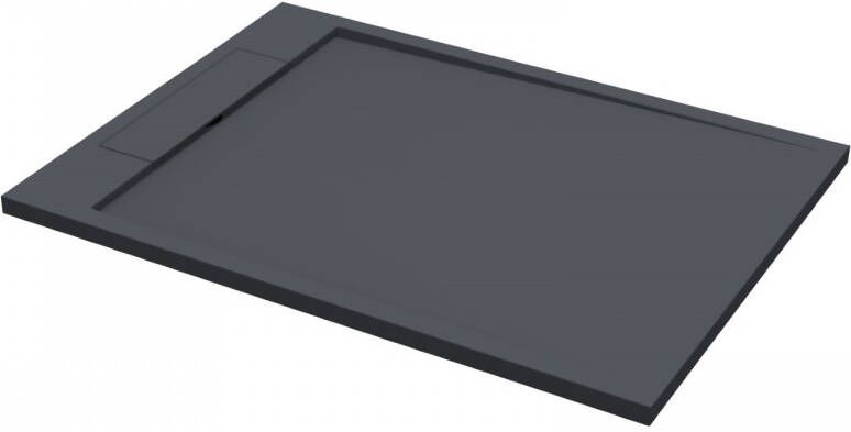 Best design Douchebak Decent 120x90x3.5 cm Solid Surface Mat Zwart