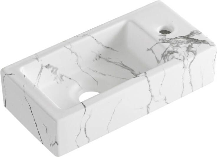 Best Design Fontein Allure 36x18x9 cm Rechts Marmer White