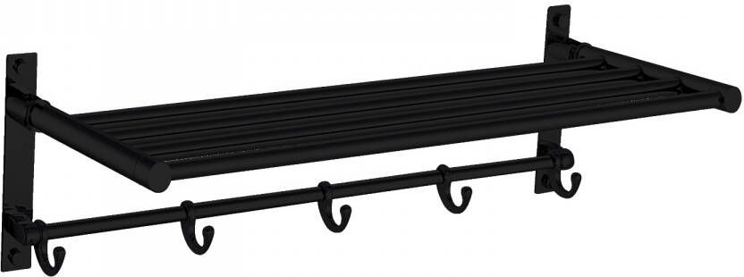 Best Design Handdoekrek Nero 60x22.5x15.5 cm Clips-Black Mat Zwart