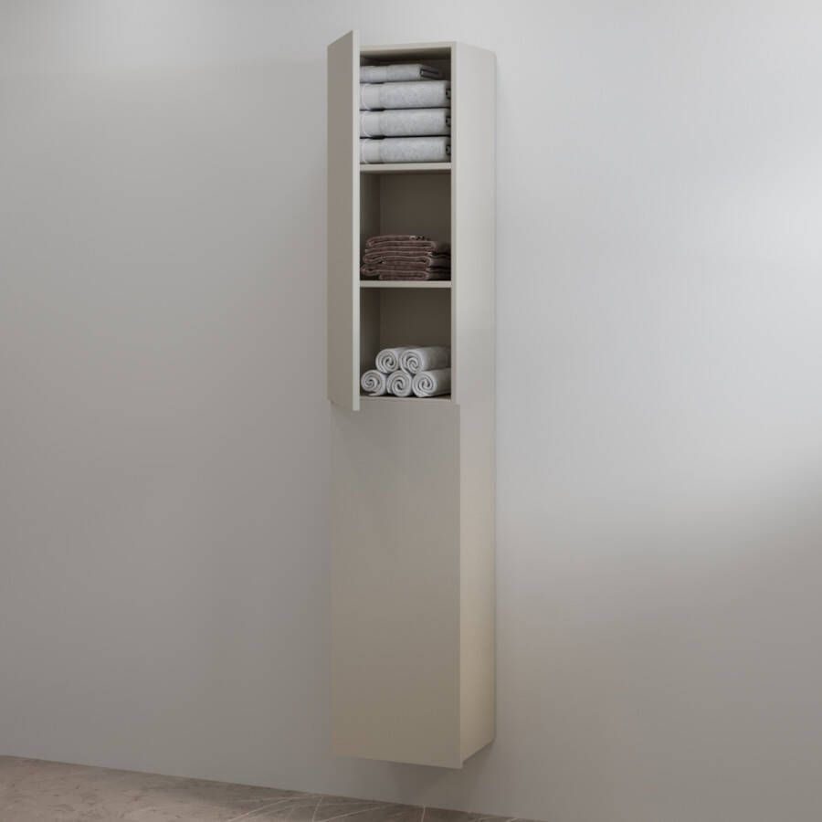 Best Design Hoge Kolomkast Blanco 35x180 cm Mat Taupe
