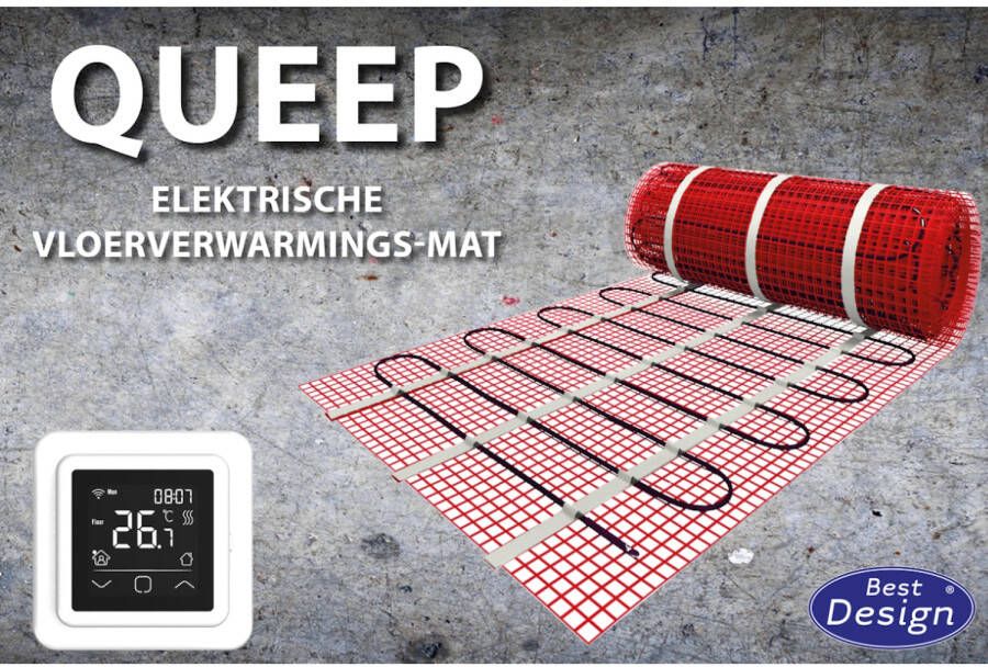 Best Design queep elektrische vloerverwarmingsmat 15.0 m2 set digitale WiFi thermostaat 4002320