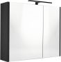 Best Design Halifax spiegelkast 60x60cm met opbouwverlichting MDF zwart mat 4014670 - Thumbnail 1