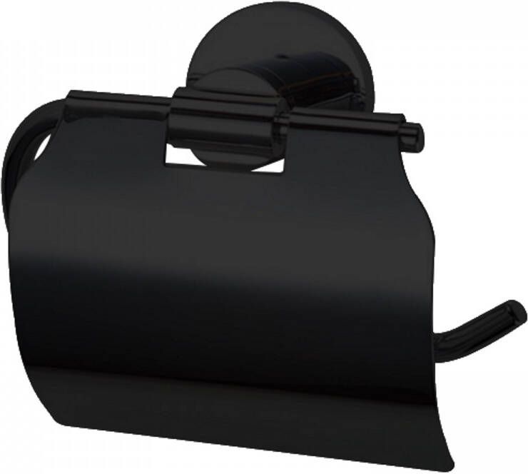 Best Design Toiletrolhouder Nero Zwart met klep