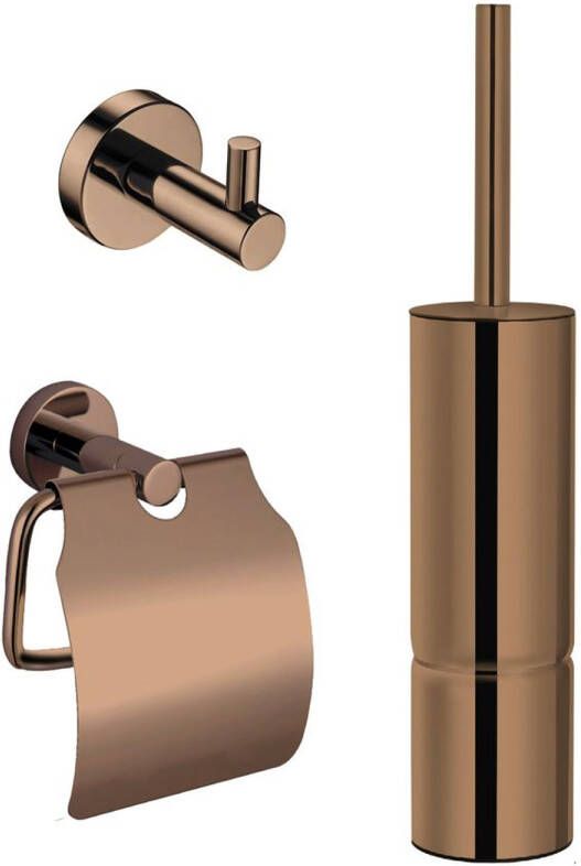 Best Design Dijon toilet accessoireset 3-delig met toiletborstelhouder toiletrolhouder en handdoekhaak sunny bronze 4011950