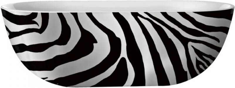 Douche Concurrent Ligbad Vrijstaand Best Design Ovaal 86x180x60cm Hoogwaardig Acryl Color Zebra met Badwaste