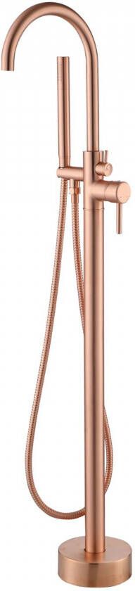 Best Design Vrijstaande Badmengkraan Lyon 120 cm met Handdouche Mat Rose Goud