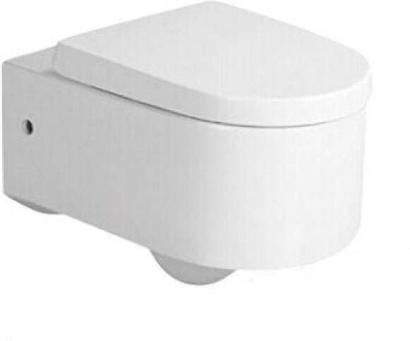 Douche Concurrent Toiletpot Hangend Rapid 57x36 5x36 5cm Wandcloset Keramiek Diepspoel Nano Coating EasyClean Glans Wit met Softclose Toiletbril