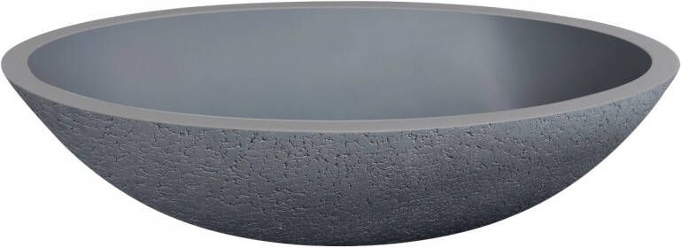 Best Design Waskom Craquelé-stone 52x38x14 cm Solid Surface Lava Grijs