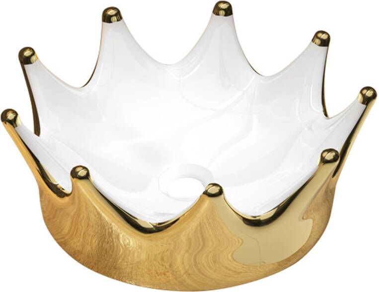 Best Design Waskom Crown 40 cm Rond Glans Goud Wit