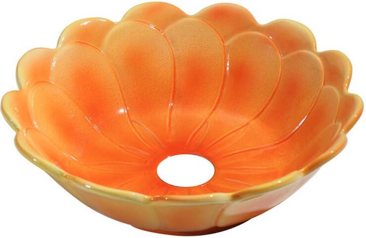 Best Design Waskom Flower 40 cm Keramiek Glanzend Oranje