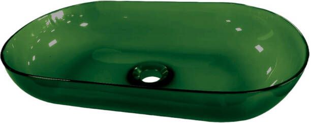 Best Design Waskom Opbouw 54x34x12 cm Resin Transparant Emerald Groen
