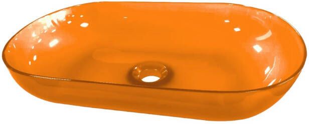 Best Design Waskom Opbouw 54x34x12 cm Resin Transparant Oranje
