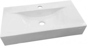 Douche Concurrent Wastafel Opbouw Hangend Begee Rechthoek 62x32 5x11cm Keramiek Glans Wit 1 Kraangat