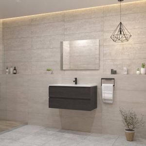 Boss & Wessing ACTIE BWS Badmeubel | Paris | 100cm | Wastafel Mat Wit | 1 of 2 kraangaten | Compleet | Frey Oak