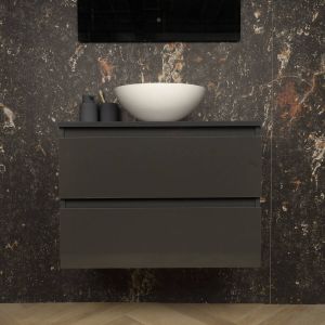 Boss & Wessing Badmeubel Paris 80 cm Met Topplaat Hoogglans Antraciet 33768-170804