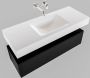 Aqua Splash Badkamermeubel AQS Ibiza 120 cm Solid Surface Mat Zwart Wastafel Mat Wit Badmeubel Ibiza 120 cm Mat Zwart Spoelbak Midden Mat Wit (0 - Thumbnail 1