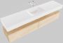 Aqua Splash Badkamermeubel AQS Ibiza 200 cm Washed Oak Twee Soft-Close Lades Solid Surface Wastafel Mat Wit Badmeubel Ibiza 200 cm Washed Oak Twee - Thumbnail 1