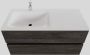 Boss & Wessing Badkamermeubel Solid Surface BWS Oslo 100x46 cm Links Wood Dark Brown (met 1 kraangat) - Thumbnail 1