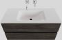 Boss & Wessing Badkamermeubel Solid Surface BWS Oslo 100x46 cm Midden Wood Dark Brown (0 kraangaten) - Thumbnail 1