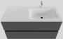 Boss & Wessing Badkamermeubel Solid Surface BWS Oslo 100x46 cm Rechts Mat Antraciet (met 1 kraangat) - Thumbnail 1