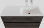 Boss & Wessing Badkamermeubel Solid Surface BWS Oslo 100x46 cm Rechts Wood Dark Brown (0 kraangaten) - Thumbnail 1