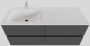 Boss & wessing Badkamermeubel Solid Surface BWS Oslo 120x46 cm Links Mat Antraciet 4 Laden (met 1 kraangat) - Thumbnail 1