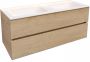 Boss & Wessing Badkamermeubel Solid Surface BWS Oslo 120x46 cm Rechts Wood Washed Oak 4 Laden (met 1 kraangat) - Thumbnail 1