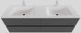 Boss & Wessing Badkamermeubel Solid Surface BWS Oslo 150x46 cm Dubbel Mat Antraciet 4 Laden (2 kraangaten) - Thumbnail 1