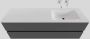 Boss & Wessing Badkamermeubel Solid Surface BWS Oslo 150x46 cm Rechts Mat Antraciet (0 kraangaten) - Thumbnail 1