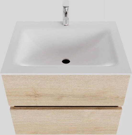 Boss & Wessing Badkamermeubel Solid Surface BWS Oslo 60x46 cm Wood Washed Oak (1 kraangat)