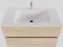 Boss & Wessing Badkamermeubel Solid Surface BWS Oslo 80x46 cm Wood Washed Oak (1 kraangat) - Thumbnail 1