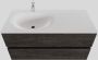 Boss & Wessing Badkamermeubel Solid Surface BWS Stockholm 100x46 cm Links Wood Dark Brown (1 kraangat) - Thumbnail 1