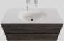 Boss & Wessing Badkamermeubel Solid Surface BWS Stockholm 100x46 cm Midden Wood Dark Brown (0 kraangaten) - Thumbnail 1