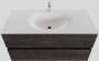 Boss & Wessing Badkamermeubel Solid Surface BWS Stockholm 100x46 cm Midden Wood Dark Brown (1 kraangat) - Thumbnail 1