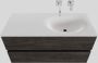 Boss & Wessing Badkamermeubel Solid Surface BWS Stockholm 100x46 cm Rechts Wood Dark Brown (0 kraangaten) - Thumbnail 1