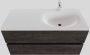 Boss & Wessing Badkamermeubel Solid Surface BWS Stockholm 100x46 cm Rechts Wood Dark Brown (1 kraangat) - Thumbnail 1