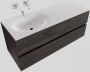 Boss & Wessing Badkamermeubel Solid Surface BWS Stockholm 120x46 cm Links Wood Dark Brown (0 kraangaten) - Thumbnail 1