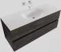 Boss & Wessing Badkamermeubel Solid Surface BWS Stockholm 120x46 cm Midden Wood Dark Brown (0 kraangaten) - Thumbnail 1