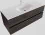 Boss & Wessing Badkamermeubel Solid Surface BWS Stockholm 120x46 cm Midden Wood Dark Brown (met 1 kraangat) - Thumbnail 1